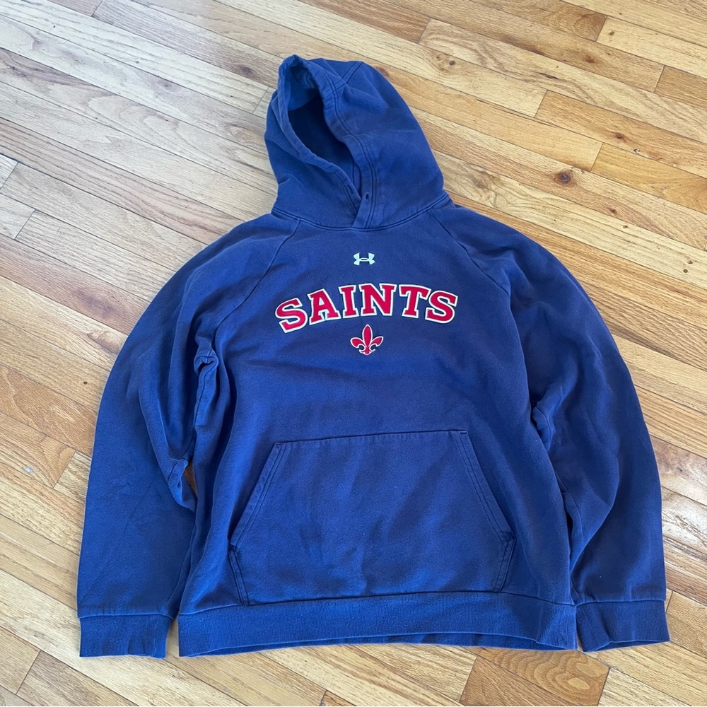 Under Armour Navy Blue 'Saints' Crewneck Hoodie